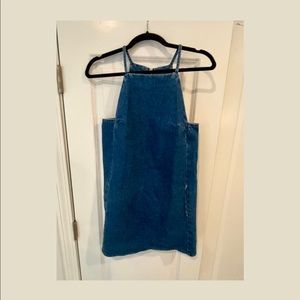 TopShop Moto Size 2 US 6 UK denim mini dress with pockets